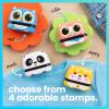 imageExcelMark Clothing Name Stamp for Kids Waterproof Ink Perfect for Daycare Camp and School PandaKitten
