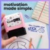 imageExcelMark Personalized Teacher Stamps for Classroom  Custom Stamps for Grading  Puns of Praise with 12 Stylish Mount Patterns Pink Mount Youre One Smart CookiePink Mount