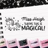 imageExcelMark Personalized Teacher Stamps for Classroom  Custom Stamps for Grading  Puns of Praise with 12 Stylish Mount Patterns Pink Mount Youre One Smart CookiePink Mount