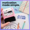 imageExcelMark Personalized Teacher Stamps for Classroom  Custom Stamps for Grading  Puns of Praise with 12 Stylish Mount Patterns Pink Mount Youre One Smart CookiePink Mount