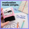 imageExcelMark Personalized Teacher Stamps for Classroom  Custom Stamps for Grading  Puns of Praise with 12 Stylish Mount Patterns Pink Mount Youre One Smart CookiePink Mount