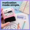 imageExcelMark Personalized Teacher Stamps for Classroom  Custom Stamps for Grading  Puns of Praise with 12 Stylish Mount Patterns Pink Mount Youre One Smart CookiePink Mount