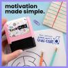 imageExcelMark Personalized Teacher Stamps for Classroom  Custom Stamps for Grading  Puns of Praise with 12 Stylish Mount Patterns Pink Mount Youre One Smart CookiePink Mount