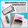 imageExcelMark SelfInking DIY Custom Rubber Stamp Kit  Personalized Stamper for Business or Home  Address Stamp Message Stamp and More BlackPink Mount