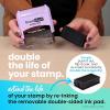 imageExcelMark SelfInking DIY Custom Rubber Stamp Kit  Personalized Stamper for Business or Home  Address Stamp Message Stamp and More BlackPurple Mount