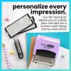 imageExcelMark SelfInking DIY Custom Rubber Stamp Kit  Personalized Stamper for Business or Home  Address Stamp Message Stamp and More BlackPurple Mount