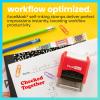 imageExcelMark Sign HERE  SelfInking TwoColor Rubber Office Stamp  Red and Blue InkCHECKED TOGETHER