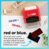 imageExcelMark Sign HERE  SelfInking TwoColor Rubber Office Stamp  Red and Blue InkSIGN HERE