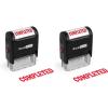 imageExcelMark Completed Self Inking Rubber Stamp  Red Ink916 inches x 112 inches Pack of 2
