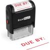 imageExcelMark Due by Date  SelfInking Rubber Stamp  A1539 Red Ink