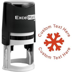 imageCustom SelfInking Christmas Rubber Stamp  Snowflake  Red Ink