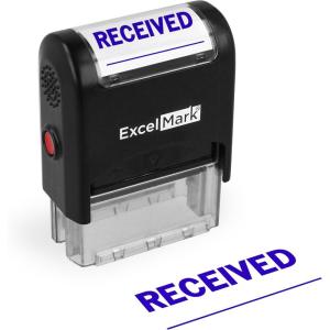 imageExcelMark A1539 SelfInking Rubber Stamp  Received with Signature Line  Blue