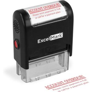 imageExcelMark Account OVERDUE  Self Inking Bill Collection Stamp in Red Ink