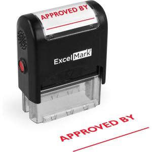 imageExcelMark Approved by  SelfInking Rubber Stamp  A1539 Red Ink