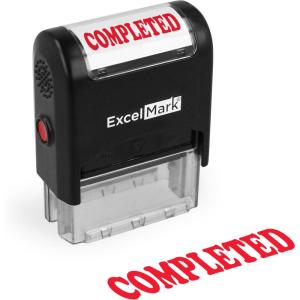 imageExcelMark Completed Self Inking Rubber Stamp  Red Ink916 inches x 112 inches