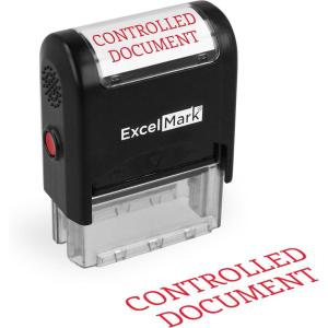 imageExcelMark Controlled Document Self Inking Rubber Stamp  Red Ink A1539
