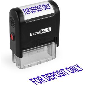 imageExcelMark Copy  SelfInking Rubber Stamp  A1539 Blue InkFOR DEPOSIT ONLY