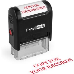 imageExcelMark Copy for Your Records Self Inking Rubber Stamp  Red Ink A1539