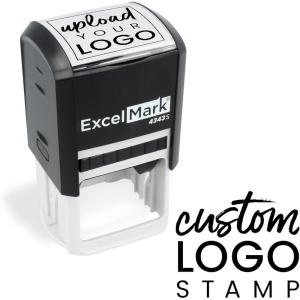 imageExcelMark Custom Logo Stamp  Personalized SelfInking Stamp  Upload Your Own Image MediumSquareRound