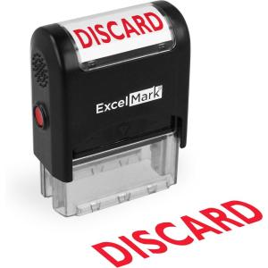 imageExcelMark Discard Self Inking Rubber Stamp  Red Ink A1539