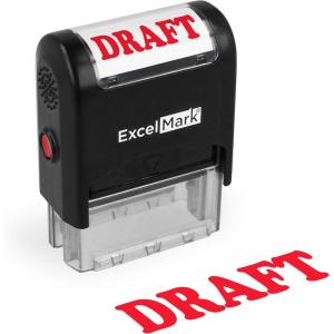 imageExcelMark Draft Self Inking Rubber Stamp  Red Ink