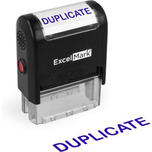 imageExcelMark Duplicate Self Inking Rubber Stamp  Blue Ink A1539