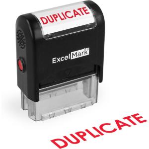 imageExcelMark Duplicate Self Inking Rubber Stamp  Red Ink