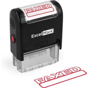 imageExcelMark FAXED Self Inking Rubber Stamp  Red InkFAXED