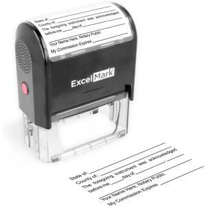 imageExcelMark Notary Acknowledgement Stamp  Blue InkBlack