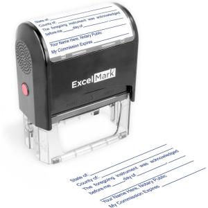 imageExcelMark Notary Acknowledgement Stamp  Blue InkBlue