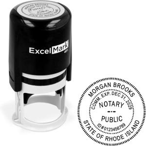 imageExcelMark Notary Stamp for All 50 States  Official State Seal  New Jersey  RoundRhode Island