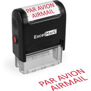 imageExcelMark PAR Avion AIRMAIL Self Inking Rubber Stamp  Red Ink A1539