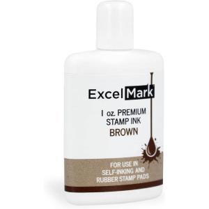imageExcelMark Premium SelfInking Stamp Refill Ink  1 oz Brown