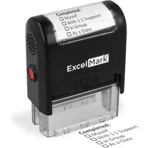 imageExcelMark Rectangular Completed Teacher Stamp Self Inking  Black Ink A2359