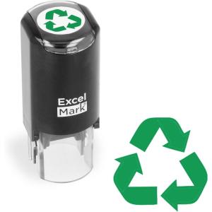 imageExcelMark Recycle Symbol  A17 Self Inking Rubber Stamp  Green Ink
