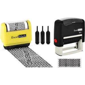 imageExcelMark Rolling Identity Theft Guard Stamp Roller Stamp Refill Ink and SelfInking Stamp15 inches