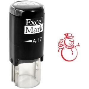 imageExcelMark SelfInking Christmas Rubber Stamp  Snowman  Red Ink