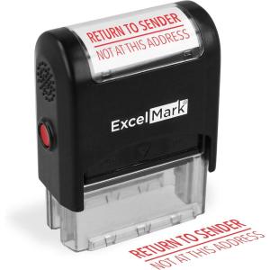 imageExcelMark SelfInking Rubber Stamp  Return to Sender Not at This Address  Red Ink MediumLarge