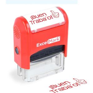 imageExcelMark SelfInking Rubber Teacher Grading Stamp  BUEN TrabajoBUEN TRABAJO THUMBS UP
