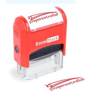 imageExcelMark SelfInking Rubber Teacher Grading Stamp  BUEN TrabajoSUPERESTRELLA