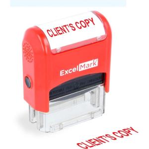 imageExcelMark Sign HERE  SelfInking TwoColor Rubber Office Stamp  Red and Blue InkCLIENTS COPY