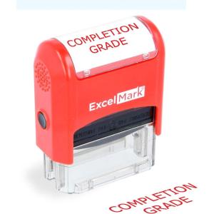imageExcelMark Sign HERE  SelfInking TwoColor Rubber Office Stamp  Red and Blue InkCOMPLETION GRADE