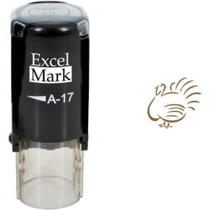 imageExcelMark Thanksgiving Rubber Stamp  Turkey Stamp  Brown Ink