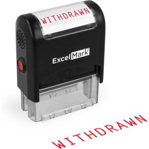 imageExcelMark WITHDRAWN Self Inking Rubber Stamp  Red Ink A1539