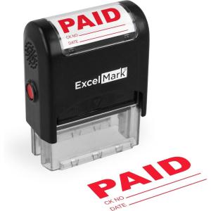 imageExcelMark for Deposit ONLY Self Inking Rubber Stamp  Red InkPAID
