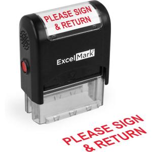 imageExcelMark for Deposit ONLY Self Inking Rubber Stamp  Red InkPLEASE SIGN AND RETURN