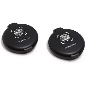 imageFingerprint Ink Pad Pack of 2  Thumbprint Ink Pad for Notary Supplies Identification Security ID Fingerprint Cards Law Enforcement Fingerprint kit Black Ink pad Stamp pad huella dactilar