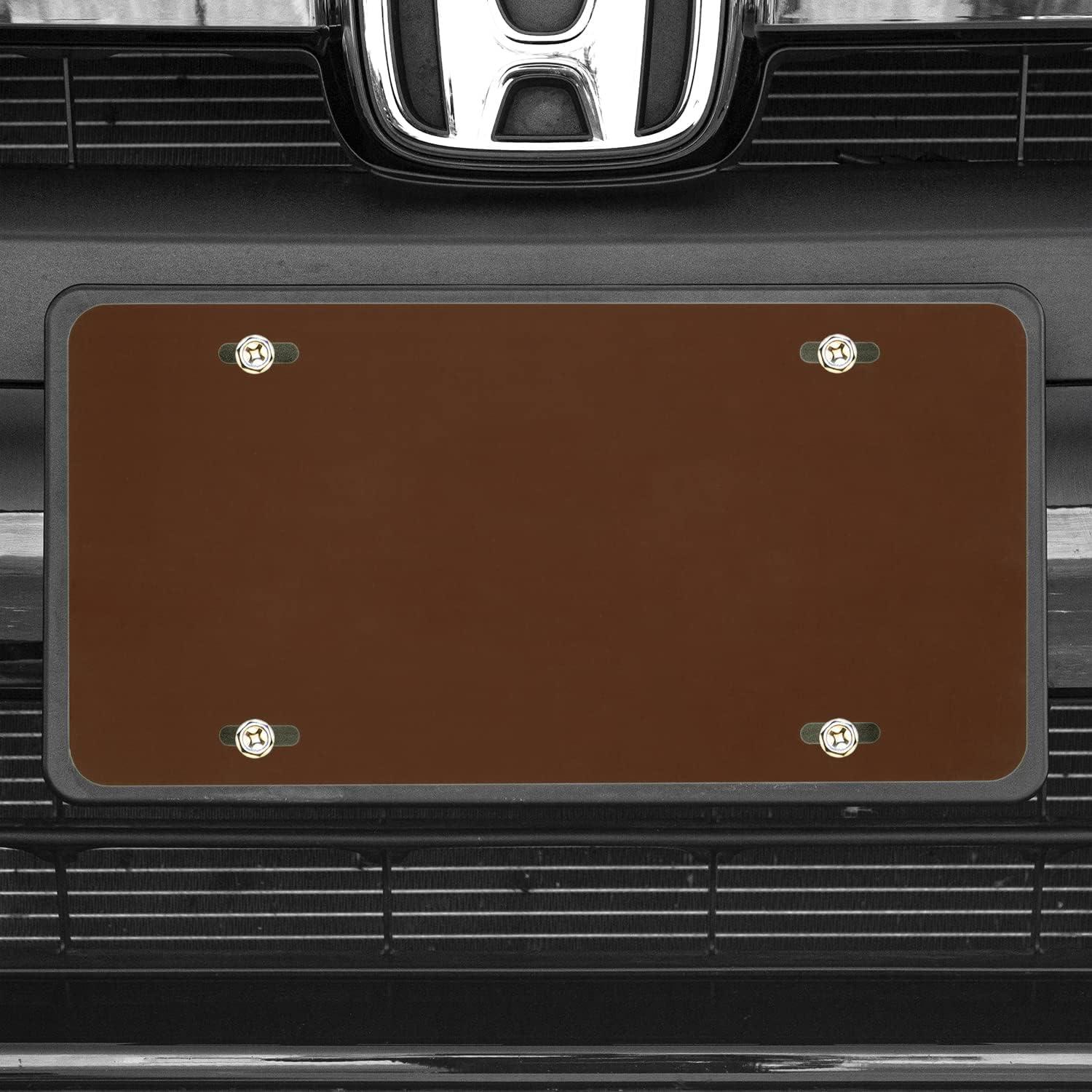 imageExcelMark Custom License Plate for Front of Car  Personalized Car Tags  6quotx 12quotUniversal Fit RedBrown
