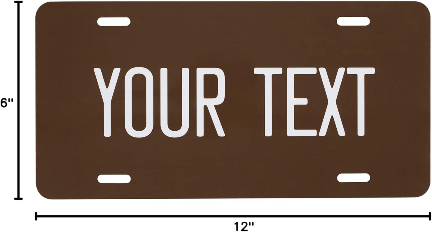 imageExcelMark Custom License Plate for Front of Car  Personalized Car Tags  6quotx 12quotUniversal Fit RedBrown