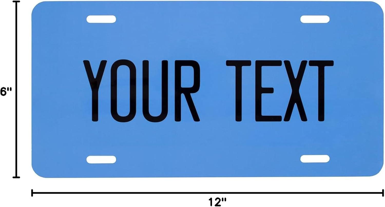 imageExcelMark Custom License Plate for Front of Car  Personalized Car Tags  6quotx 12quotUniversal Fit RedCerulean